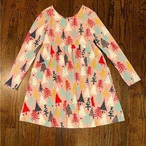 Hannah Anderson girls size 8 Christmas trees holiday skater dress pockets 130cm